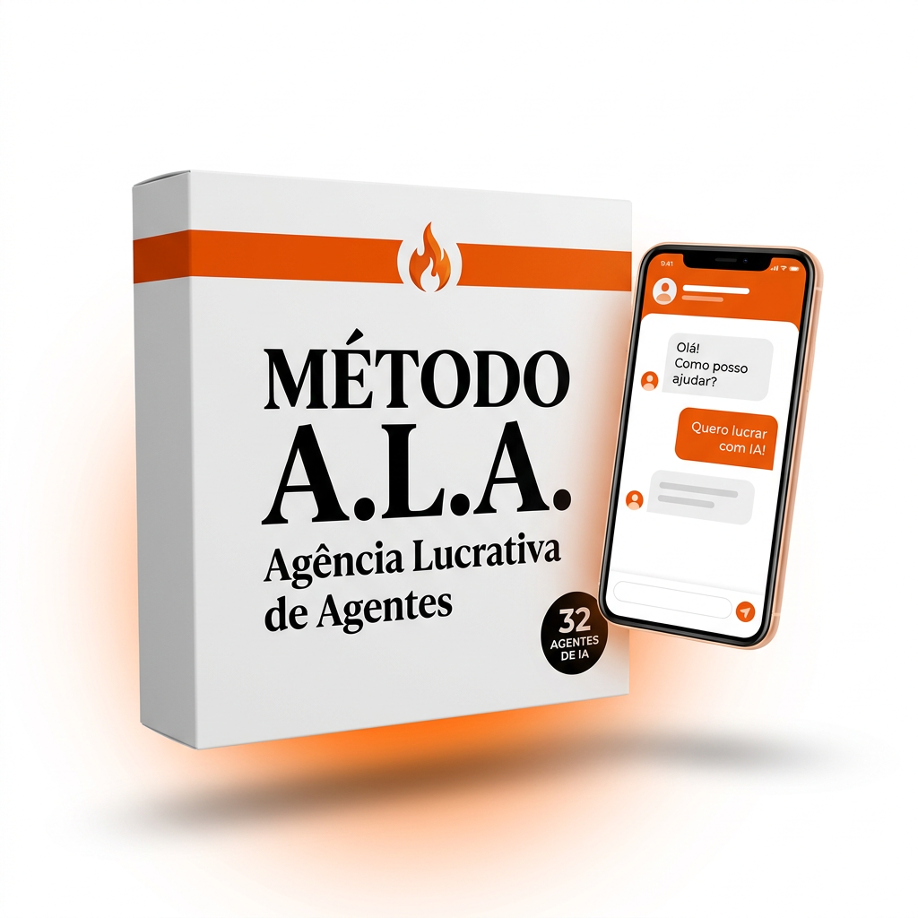 Kit Método A.L.A. — caixa do produto e aplicativo de chat
